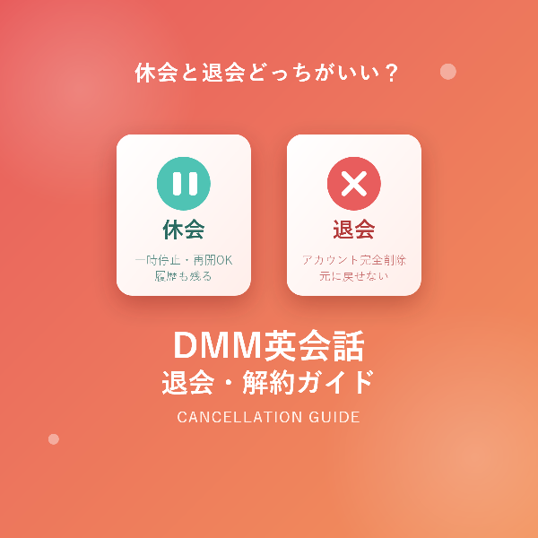 DMM英会話の退会・解約方法を徹底解説!休会との違いと注意点まとめ